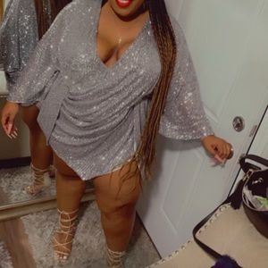 Silver sequin sho stopper dress